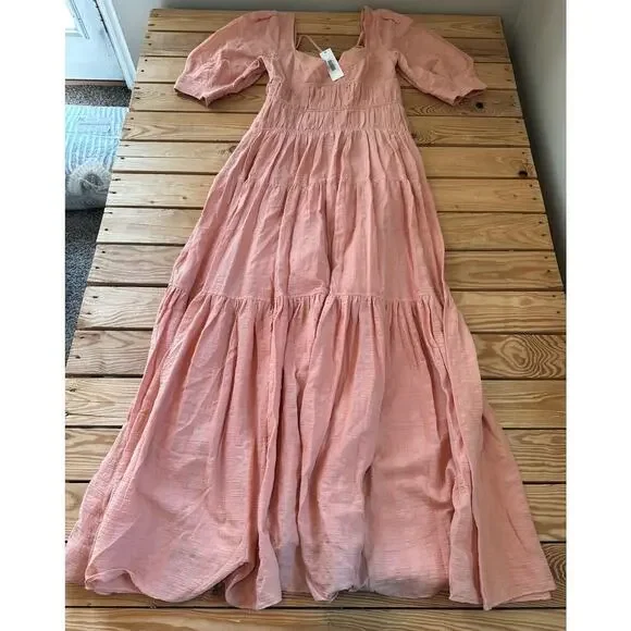 NWT Jonathan Simkhai Wilder Gauzy Cotton Midi Dress Size 2 Women’s Mauve - Picture 2 of 8